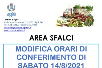 Chiusura Area Sfalci il 16/8/2025